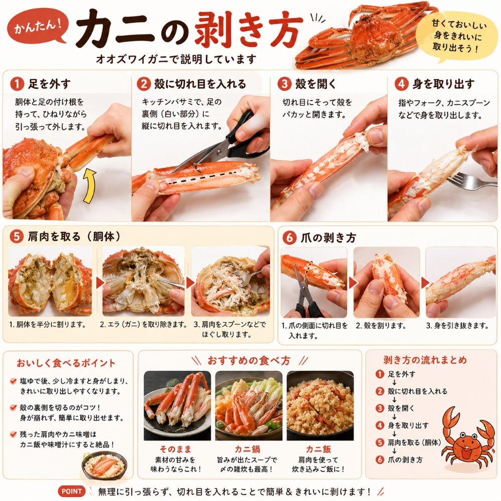 カニの剥き方