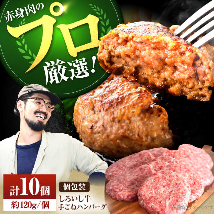 【ふるさと納税】【牧場直送】佐賀県産しろいし牛 ボリュームたっぷり手ごねハンバーグ 120g×10個【佐賀セントラル牧場】牛肉 ハンバーグ 惣菜 おかず 冷凍 定期便 3回 岩塩 人気 おすすめ 佐賀県 白石町 [IAH044]