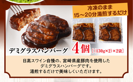 日高さんげの晩酌セット 豚肉 ハンバーグ デミグラス