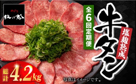 ＜6回定期便＞塩麹熟成 牛タンステーキ700g タン たん ステーキ [FCJ040]