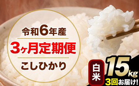 【3ヶ月定期便】令和6年産 定期便 こしひかり 白米 定期便 15kg 精米 熊本県産(南阿蘇村産含む)  南阿蘇村《申込み翌月から発送》｜人気米 熊本県産米  生活応援米 st-p
