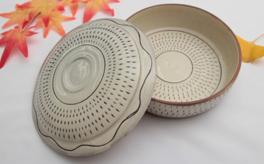 2P2　小石原焼特注キャニスター(白色)・無着色辛子明太子「匠」270g