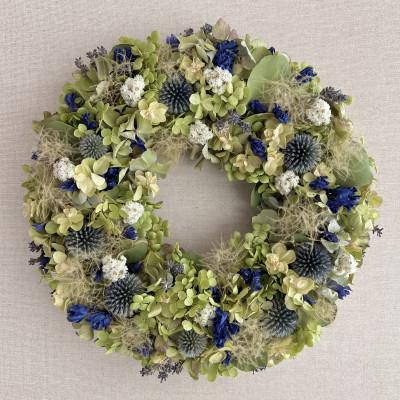 ふるさと納税 南富良野町 紫陽花とスモークツリーのリース