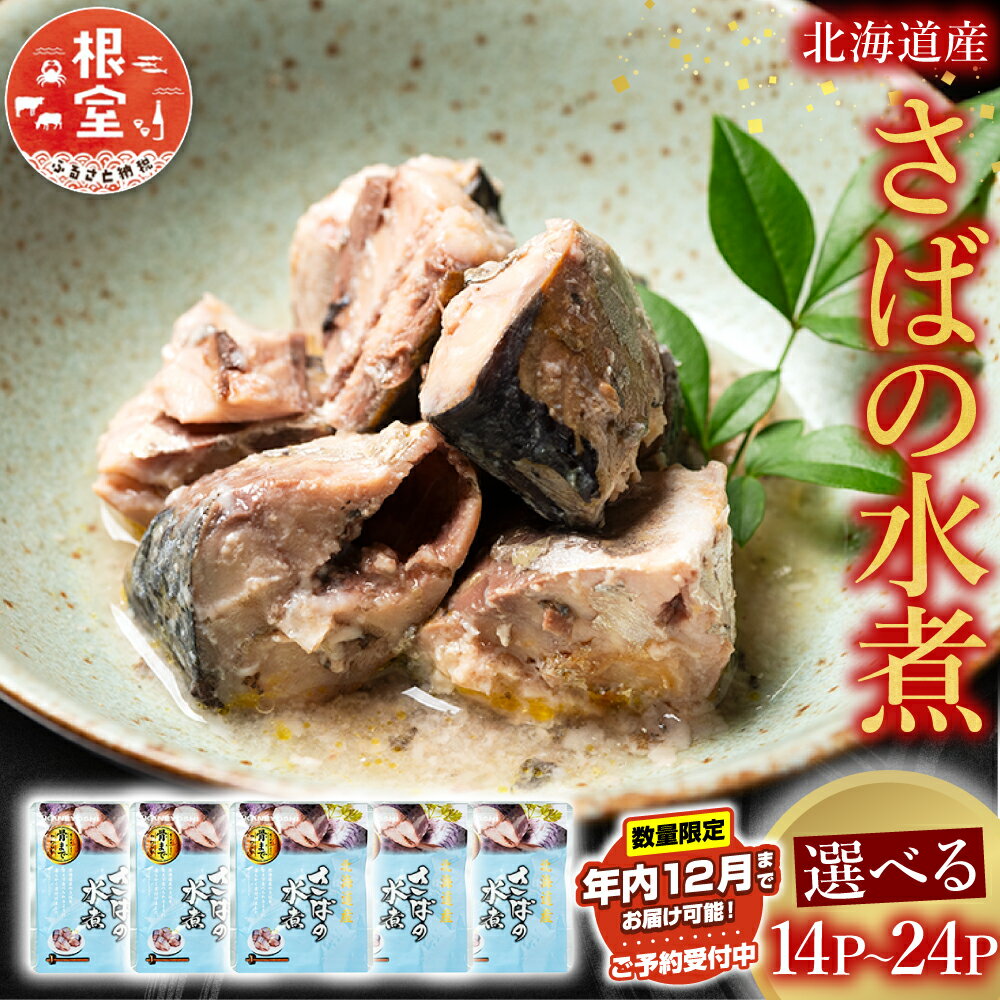【ふるさと納税】 ★年内 12 月お届け、数量限定でご予約受付中★さばの水煮選べる 14P ~ 24P サバ 鯖 加工品 長期保存 防災 魚 さかな サカナ お取り寄せ グルメ 海鮮 サバ缶 さば缶 水煮 缶詰め 北海道 根室市 ふるさと納税