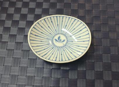 【波佐見焼】１２.５×１０.５cm楕円小皿５枚組　十草蘭 【西海陶器】 ５ 49399