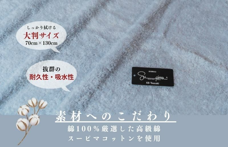 スーピマバスタオル 2枚（グレー）【国内製造 日本製 泉州タオル スーピマコットン 無地 吸水力 耐久性】 015B482_イメージ2