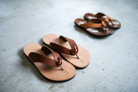 本格牛革 サンダル 【茶／22.0cm-27.5cm】 サンダル