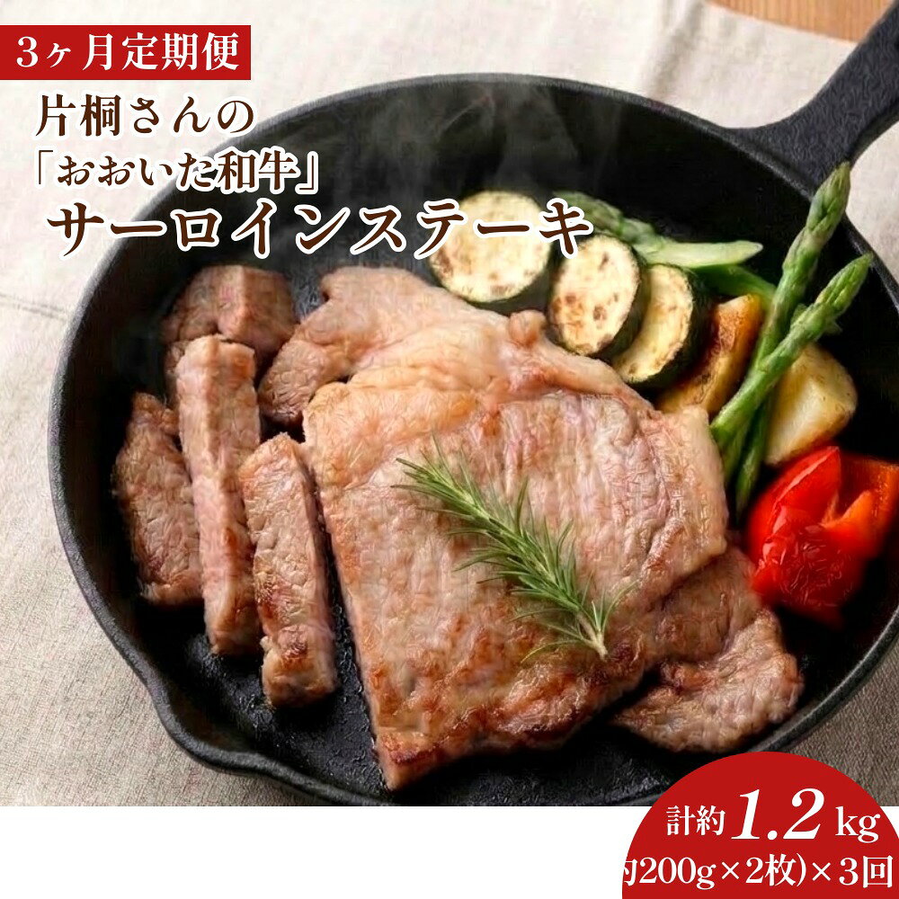 【ふるさと納税】【3ヶ月定期便】片桐さんの「おおいた和牛」サーロインステーキ 約400g（約200g×2枚）×3回