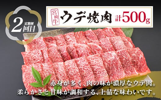 【令和8年2月から毎月配送】3か月定期便 月替わりで堪能!! 宮崎牛 イチオシ 焼肉 セット お楽しみ 定期便 総重量1.5kg ブランド牛 牛肉 黒毛和牛 国産 霜降り 赤身 人気 おすすめ 高級 