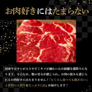 【訳あり】牛肉 サーロイン 【上州牛】 約1.2kg (約200g×6枚) 群馬県 千代田町