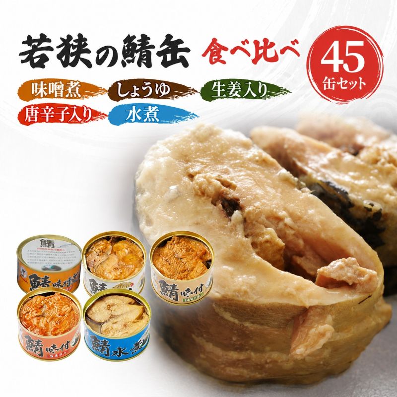 サバ缶 5種45缶 食べ比べ セット さば 缶詰 おかず 惣菜 ごはんのお供 常温保存 備蓄