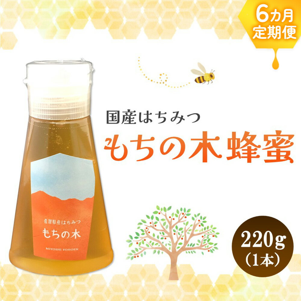 【ふるさと納税】【6か月定期便】みよしの蜂蜜(もちの木)220g×1本【はちみつ もちの木 国産 ミツバチ 甘み スッキリ コク トロトロ】K063351