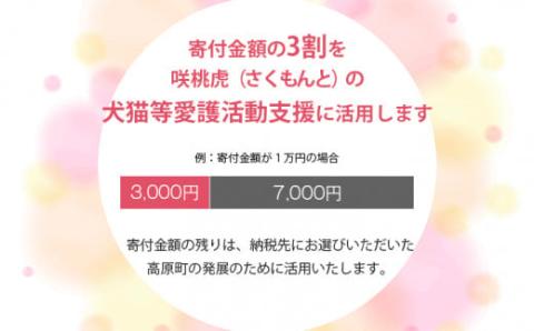 【返礼品なし】【犬猫等愛護活動 犬と猫と人にとって住みよい社会づくりを応援】宮崎県 高原町 特定非営利活動法人 咲桃虎(さくもんと)　TF3013-P00056