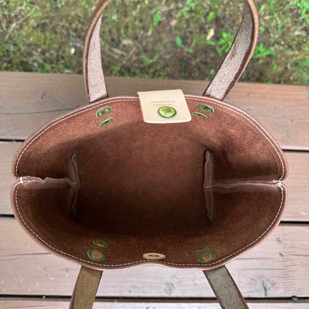 84-8 本革ミニトートバッグ（ブラウン）【レザークラフト】