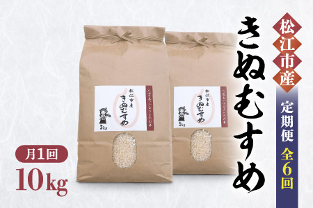 【全6回定期便】豊かな自然が育んだお米 松江市産きぬむすめ 10kg 島根県松江市/フジキコーポレーション株式会社[ALDS022]