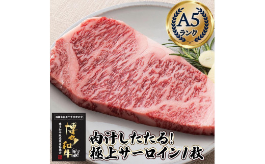 
肉汁したたる 極上 サーロインステーキ 1枚 200g 博多和牛A5ランク
