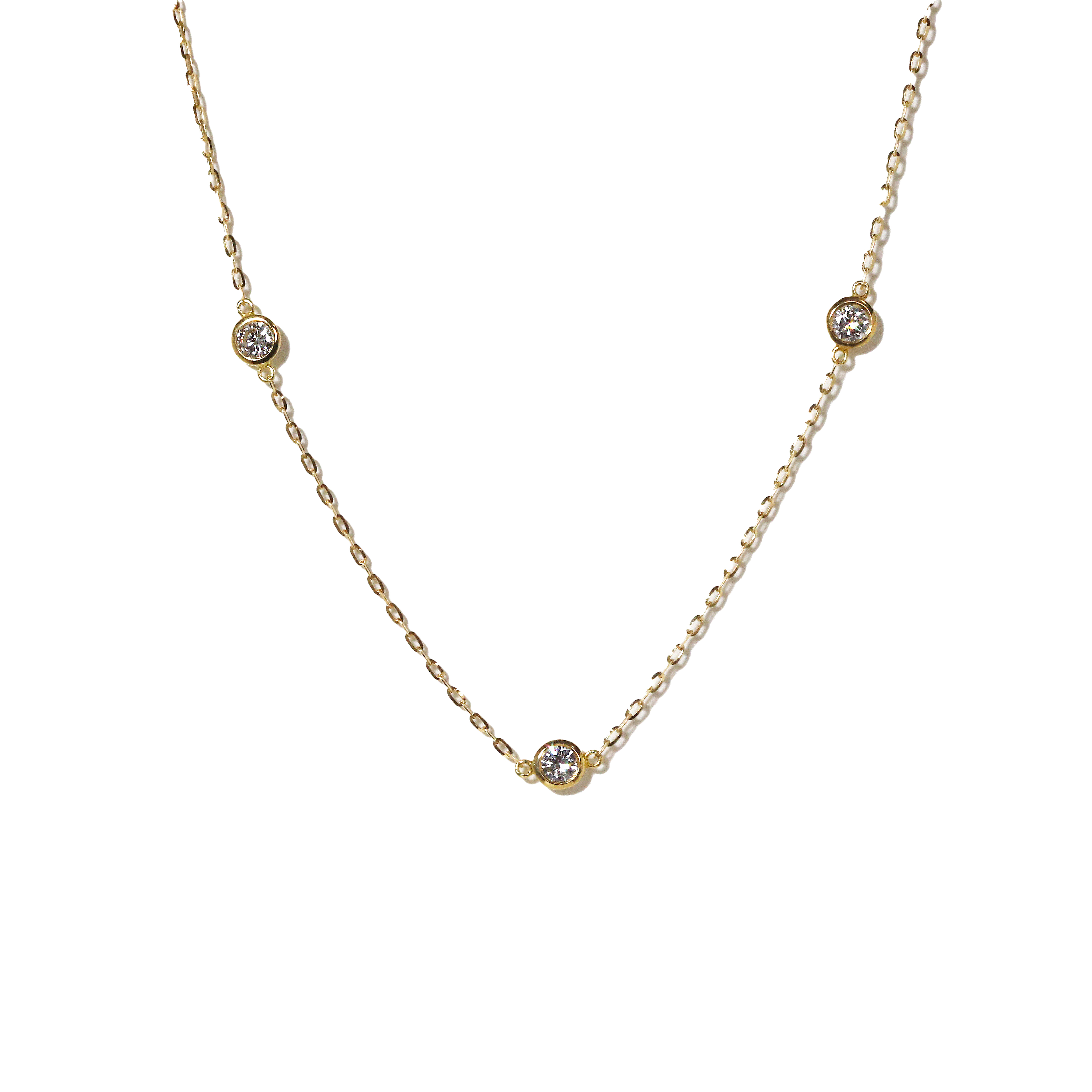 K18　0.30ct　ダイヤモンドステーションネックレス　BQ197