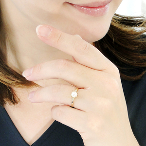 K18YG あこや真珠＆ダイヤモンド リング(Fr003)