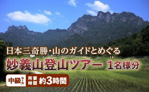 
日本三奇勝・山のガイドとめぐる妙義山登山ツアー1名様分【中級コース】
