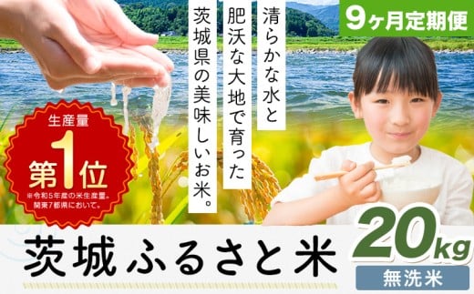 【9ヶ月定期便】米 茨城 ふるさと米 無洗米 20kg《申込月の翌月より出荷開始》茨城県 河内町 米 国産 お米 おこめ お弁当 おにぎり