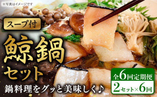 
【全6回定期便】鯨鍋セット「スープ付」 計2.4kg（約200g×2個/回）【そのぎ鯨肉】 [BCR006]
