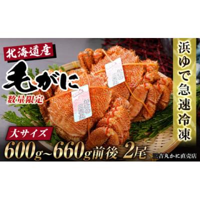ふるさと納税 白老町 北海道産ボイル毛ガニ 600g〜660g前後×2尾 冷凍