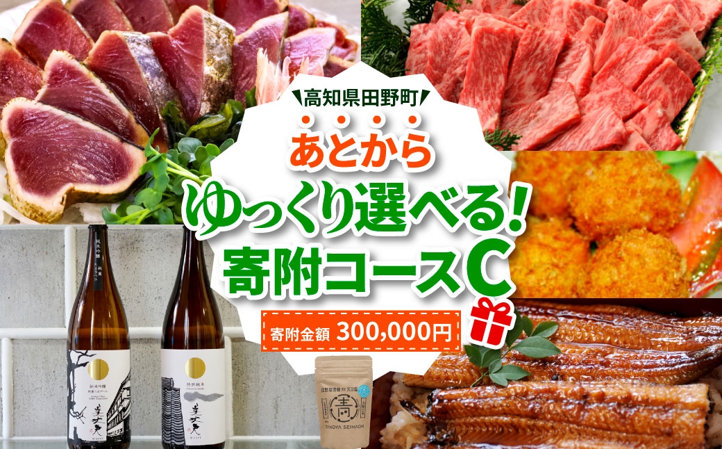 【年末限定】返礼品は後からゆっくり選べる寄附コース★C★ ～2024年度版～ あとから選べる おすすめ 人気 カツオ カツオのたたき うなぎ 鰻 肉 酒 塩 魚 魚介 カタログ 300000円