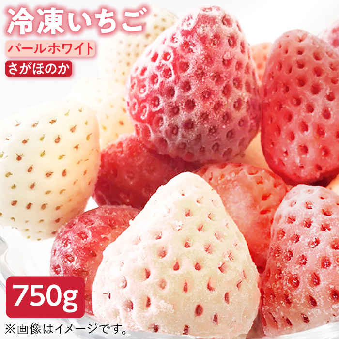 【先行予約】 冷凍いちご(さがほのか・パールホワイト) 750g 2種の食べ比べセット 【ハヤシダファーム】 [IAQ001]