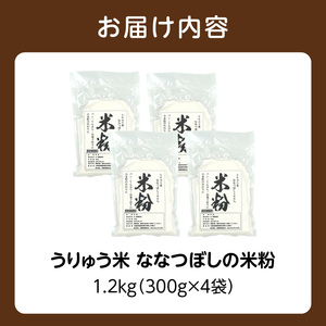 北海道 雨竜町産 うりゅう米 ななつぼし 米粉  1.2kg（300g×4袋）グルテンフリー アレルギー 小麦粉不使用 料理 国産 揚げ物 天ぷら スイーツ  米粉パン クッキー ケーキ ドーナツ ブ