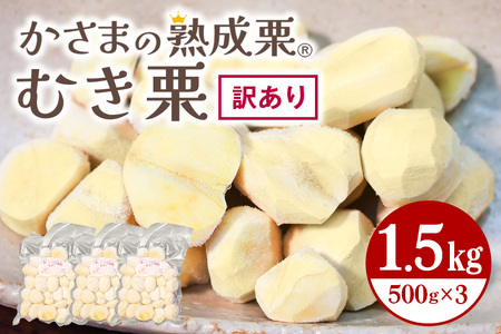 【ワケあり】 かさま 熟成栗 訳あり むき栗 1.5kg(500gx3個) 不揃い 訳アリ 手作業 皮むき 栗 生栗 むき栗 冷凍 くり クリ 国産 国産栗 和栗 甘栗 栗ご飯 栗きんとん 栗おこわ 甘露煮 秋 旬 スイーツ マロン 皮むき 保存料不使用 無添加 冷凍 保存 先行予約 笠間 茨城県 BH-023