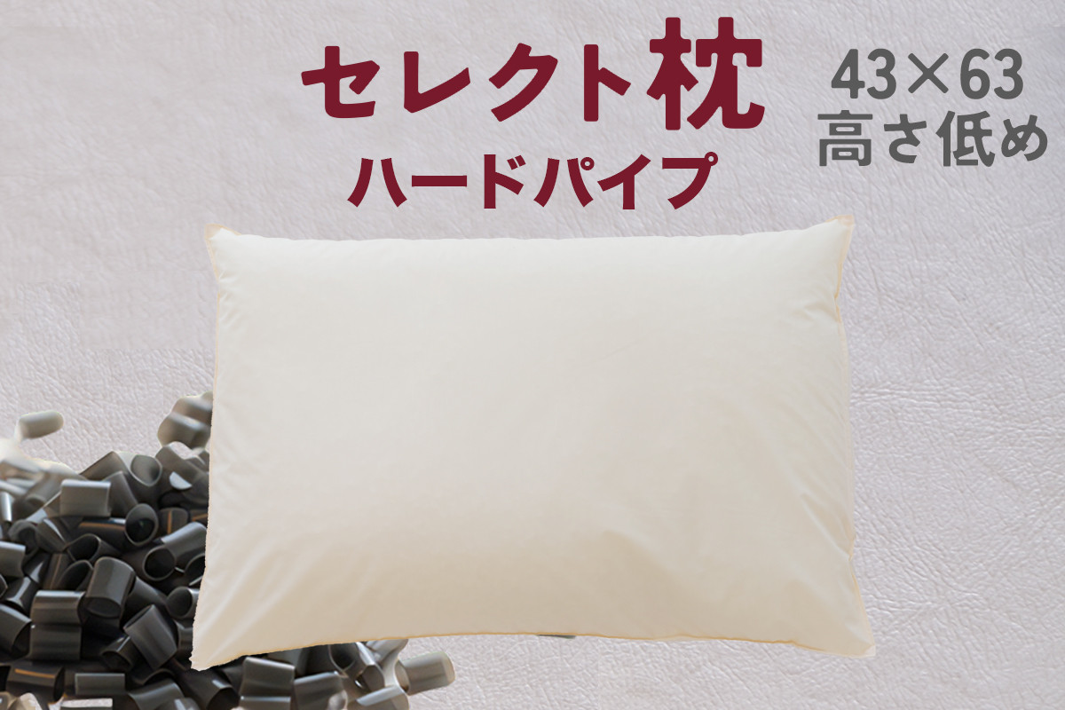 
            セレクト枕 ハードパイプ 標準タイプ 中央くぼみタイプ 高さ低め （43×63㎝）
          