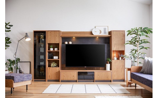 
                  バロン140ハイテレビボード3点セット　全2色【モーブル】【大川家具】
                