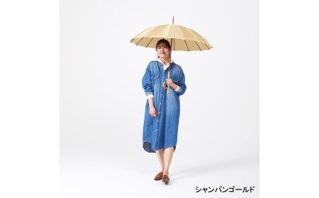 【前原光榮商店】婦人用雨傘 トラッドクラシコ〈手元：楓〉名入れ可(カラー：シャンパンゴールド）