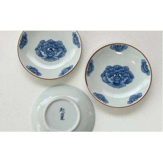 有田焼 手描きボタン柄 小皿 1枚【起山窯】食器 器 うつわ 小皿 菓子皿 染付 A11-70_イメージ4