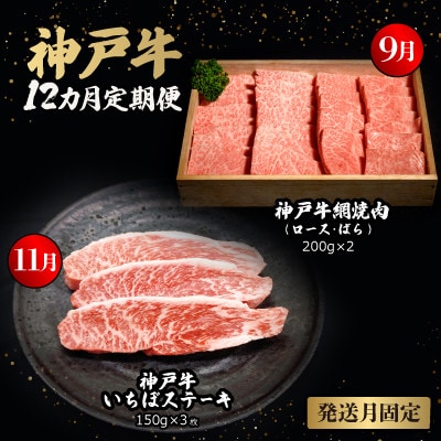 【発送月固定定期便】神戸牛12か月定期便全12回【配送不可地域：離島】【4064677】