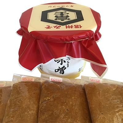 ふるさと納税 長野県 特製甘口信州みそ3kg・麦みそ1kg詰合わせ4kgポリ樽詰