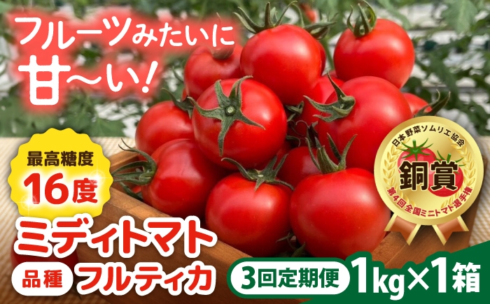 
                  【先行予約】【全3回定期便】 フルティカ 1kg糸島市 / かわぞえ農園 トマト 中玉トマト 【2026年11月以降順次発送】 [AAM010]
                