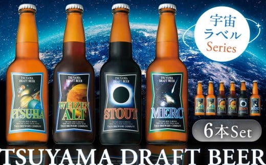 津山ビール「宇宙ラベルシリーズ」6本セット【お酒 酒 ビール アルコール おつまみ 津山 beer 岡山県 おすすめ 人気 セット 詰合せ】