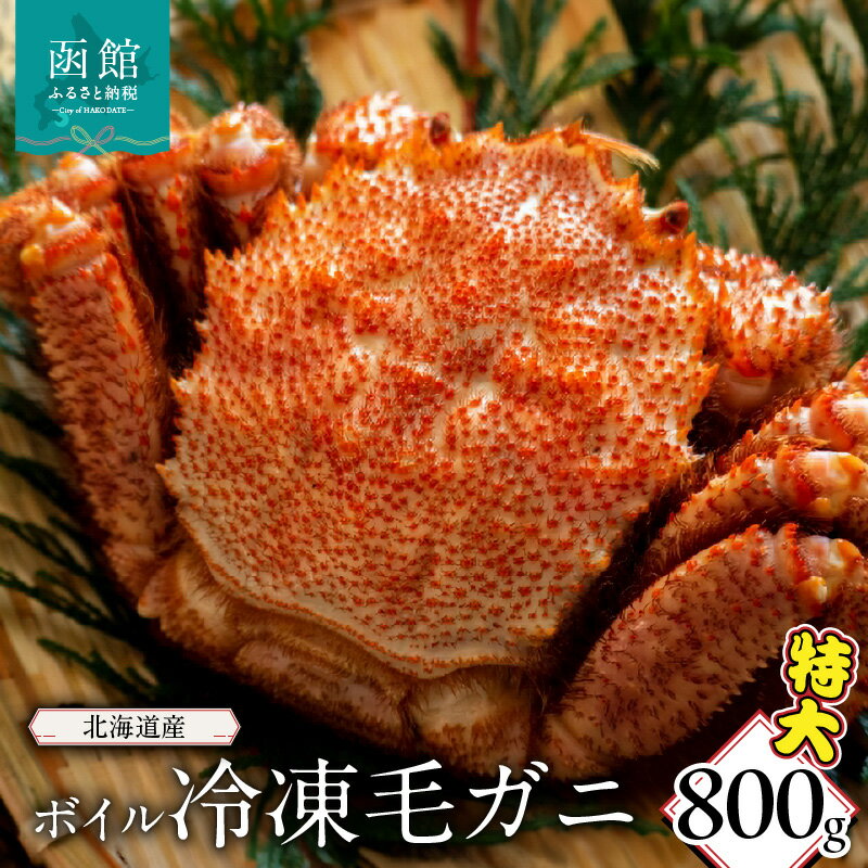 【ふるさと納税】北海道産　ボイル冷凍毛ガニ　特大　800g