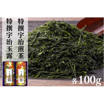 ふるさと納税 宇治田原町 宇治茶　特選玉露・特選煎茶飲み比べセット100g×2缶