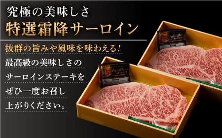 長崎和牛「出島ばらいろ」特選霜降 サーロインステーキたっぷり約500g【合同会社肉のマルシン】[QBN008]