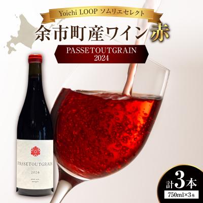ふるさと納税 余市町 YoichiLOOPソムリエセレクトワインPASSETOUTGRAIN【赤】3本_Y055-0073
