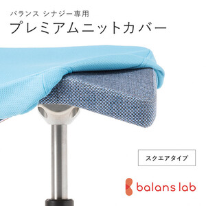 バランスシナジー専用プレミアムニットカバー（ライトブルー）スクエアシート用 はっ水加工【 チェアカバー 椅子カバー チェアカバー 椅子カバー チェアカバー 椅子カバー チェアカバー 椅子カバー 】