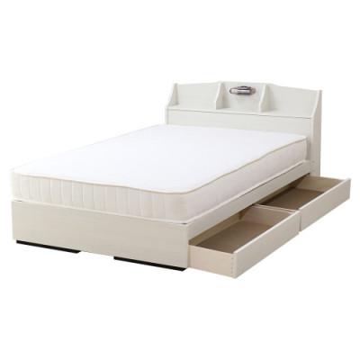 ふるさと納税 知立市 【組立付き】K321セミダブルベッド(ホワイト)ポケットコイルマットレス付(1329)