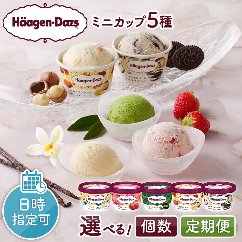 
                  【個数と定期便が選べる!!】【着日指定できます!!】ハーゲンダッツ『定番ミニカップ5種セット』アイスクリーム アイス スイーツ デザート 冷凍 ご褒美 ギフト プレゼント ふるさと納税 北海道 浜中町_H0016-111-SKU
                
