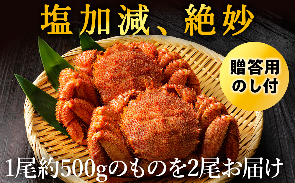 【のし付き】北海道オホーツク海産 浜ゆで毛がに　約500g×2尾