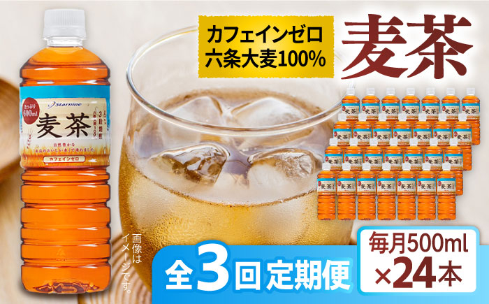 
                  【全3回定期便】麦茶 600ml × 24本  糸島市 / スターナイン お茶 ペットボトル [ARM018]
                