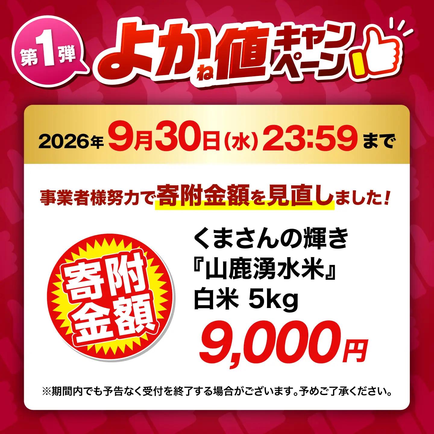 ＼生活応援よか値キャンペーン／先行予約令和8年産 白米 5kg くまさんの輝き ZFO002-CP