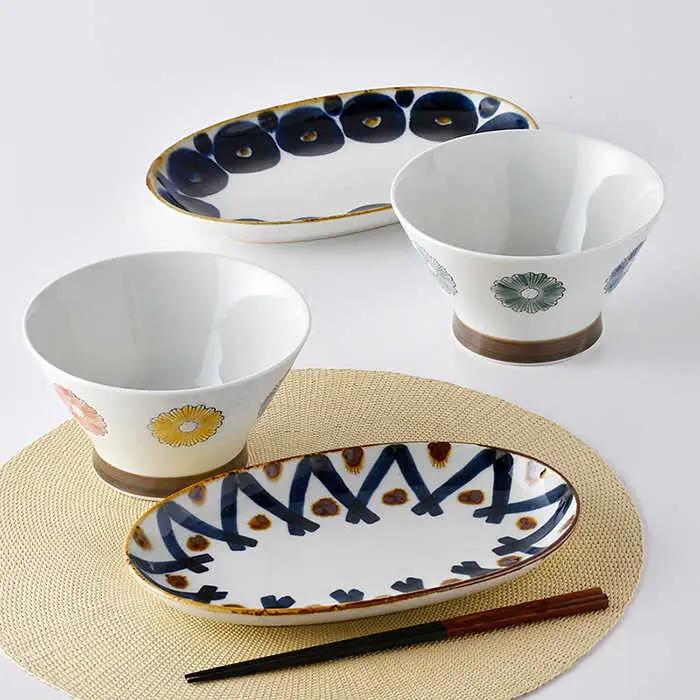 NB 102【波佐見焼】大人気 どんぶり プレート 含む オリジナルセットアップ商品 食器 皿 【新生和/堀江陶器】 [NB102] 波佐見焼