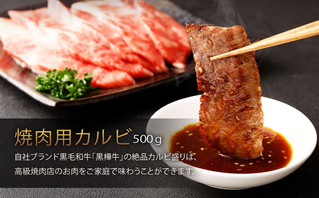 くまもと黒毛和牛 黒樺牛 A4~A5等級 焼肉用 カルビ 250g×2 計500g